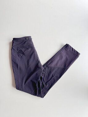 LULULEMON Black Grape Purple Wind Runner Tech Fleece Lined Pants, Size 4